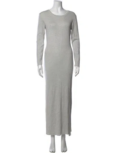 Pre-owned Dissh Crew Neck Long Dress In Grey