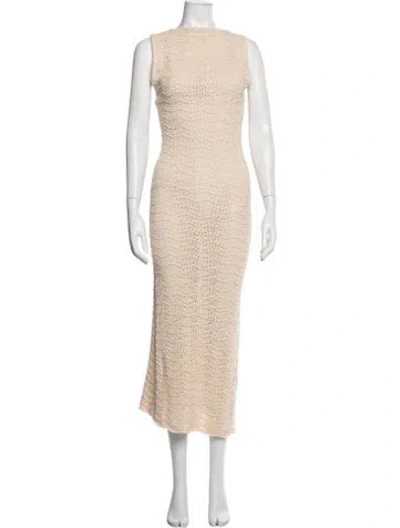 Pre-owned Dissh Crew Neck Long Dress In Neutrals