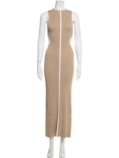 Pre-owned Dissh Crew Neck Long Dress In Neutrals