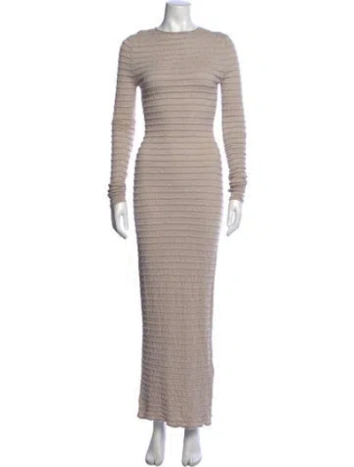 Pre-owned Dissh Crew Neck Long Dress In Neutrals