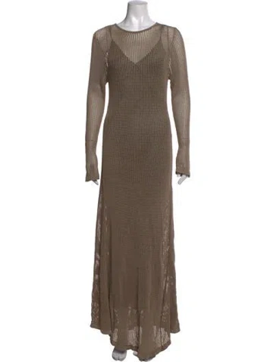 Pre-owned Dissh Crew Neck Long Dress In Neutrals