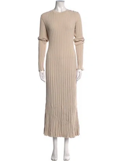 Pre-owned Dissh Crew Neck Long Dress In Neutrals