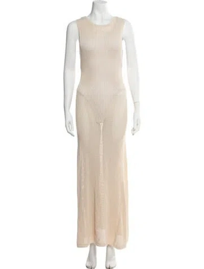 Pre-owned Dissh Crew Neck Long Dress In Neutrals