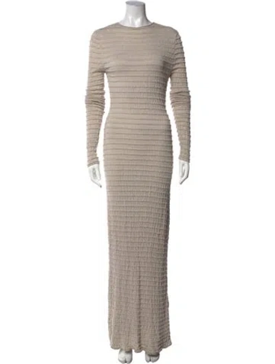 Pre-owned Dissh Crew Neck Long Dress In Neutrals