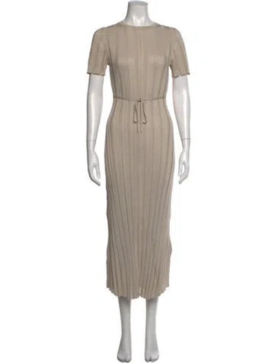 Pre-owned Dissh Crew Neck Long Dress In Neutrals