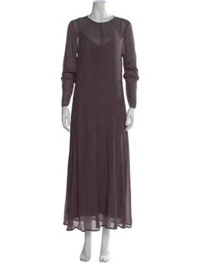 Pre-owned Dissh Crew Neck Long Dress In Purple
