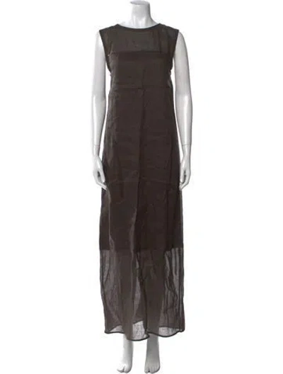 Pre-owned Dissh Crew Neck Long Dress W/ Tags In Brown