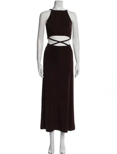 Pre-owned Dissh Crew Neck Long Dress W/ Tags In Brown