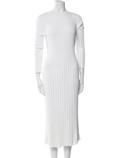 Pre-owned Dissh Crew Neck Long Dress In White