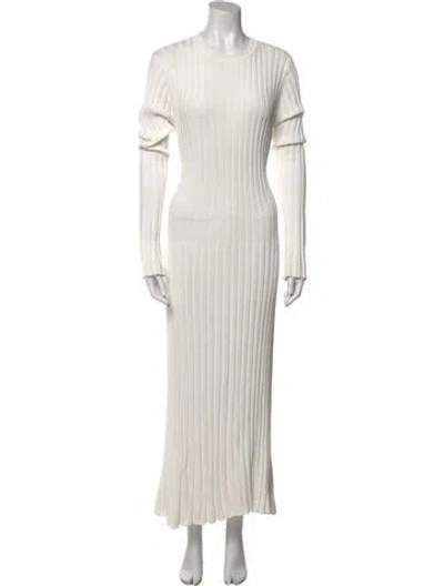 Pre-owned Dissh Crew Neck Long Dress In White
