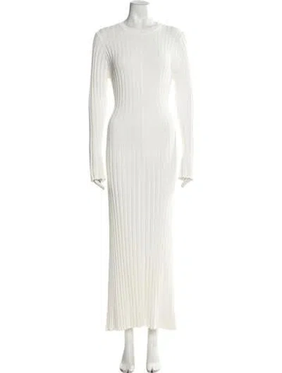 Pre-owned Dissh Crew Neck Long Dress In White