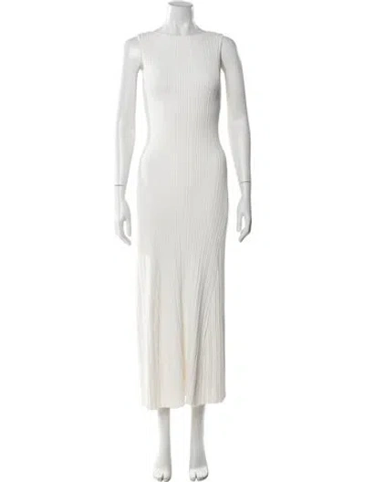 Pre-owned Dissh Crew Neck Long Dress In White