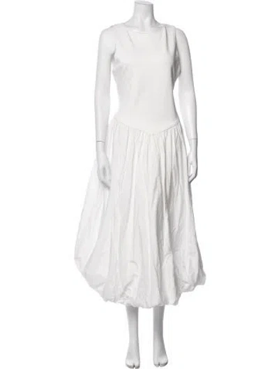 Pre-owned Dissh Crew Neck Long Dress In White