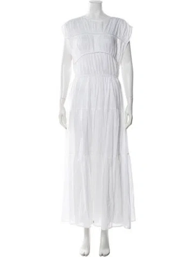 Pre-owned Dissh Crew Neck Long Dress In White