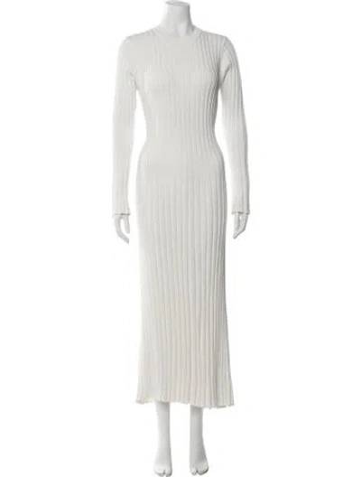 Pre-owned Dissh Crew Neck Long Dress In White
