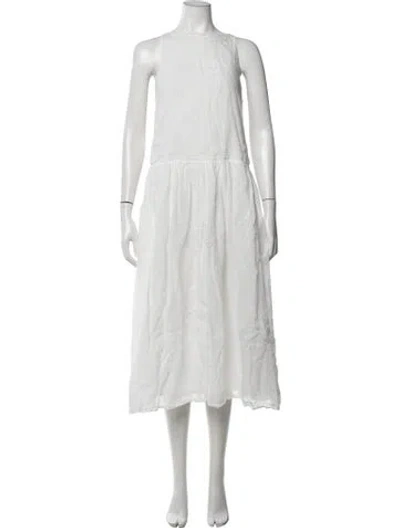Pre-owned Dissh Crew Neck Long Dress In White