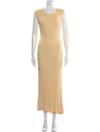 Pre-owned Dissh Crew Neck Long Dress In Yellow