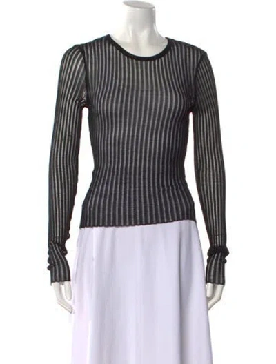 Pre-owned Dissh Crew Neck Long Sleeve Top In Black