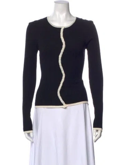 Pre-owned Dissh Crew Neck Long Sleeve Top In Black