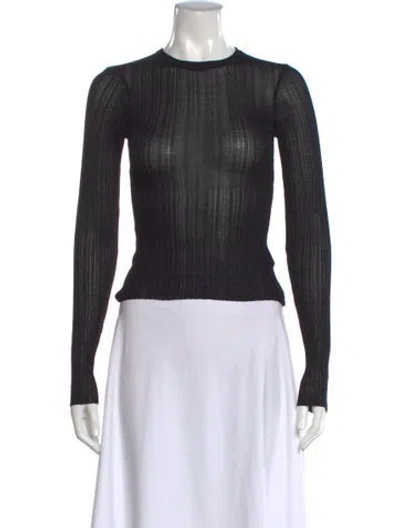 Pre-owned Dissh Crew Neck Long Sleeve Top In Black