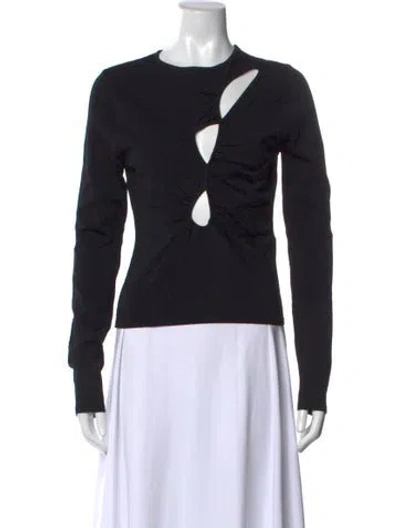 Pre-owned Dissh Crew Neck Long Sleeve Top In Black
