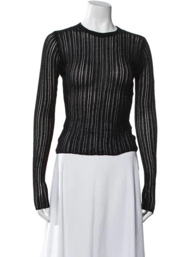 Pre-owned Dissh Crew Neck Long Sleeve Top In Black