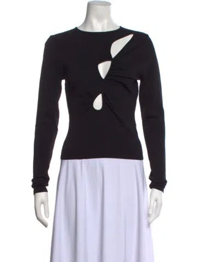 Pre-owned Dissh Crew Neck Long Sleeve Top In Black