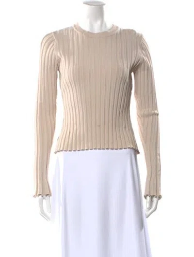 Pre-owned Dissh Crew Neck Long Sleeve Top In Neutral