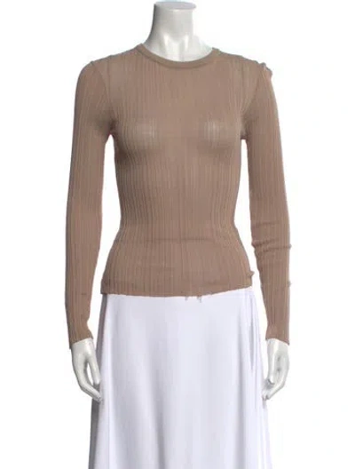 Pre-owned Dissh Crew Neck Long Sleeve Top In Neutral