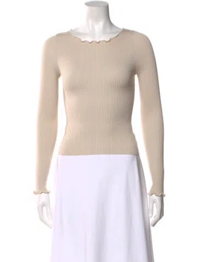 Pre-owned Dissh Crew Neck Long Sleeve Top In Neutral