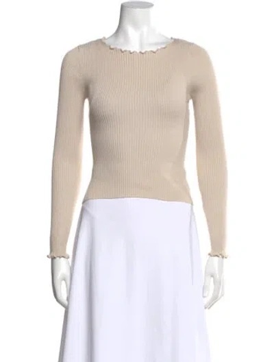 Pre-owned Dissh Crew Neck Long Sleeve Top In Neutral