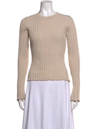 Pre-owned Dissh Crew Neck Long Sleeve Top In Neutrals