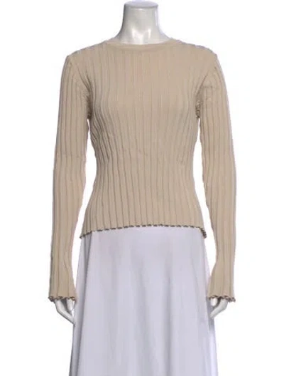 Pre-owned Dissh Crew Neck Long Sleeve Top In Neutrals