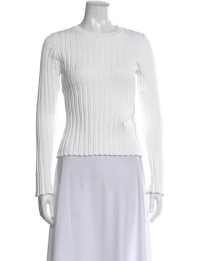 Pre-owned Dissh Crew Neck Long Sleeve Top In White