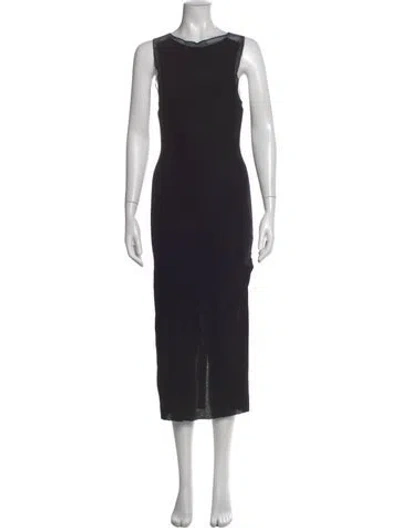 Pre-owned Dissh Crew Neck Midi Length Dress In Black