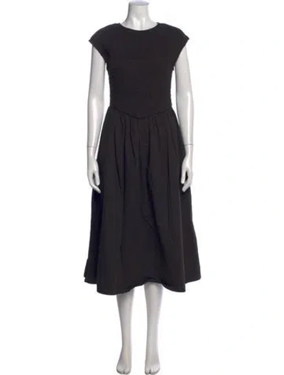 Pre-owned Dissh Crew Neck Midi Length Dress In Black