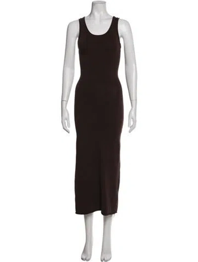 Pre-owned Dissh Crew Neck Midi Length Dress In Brown