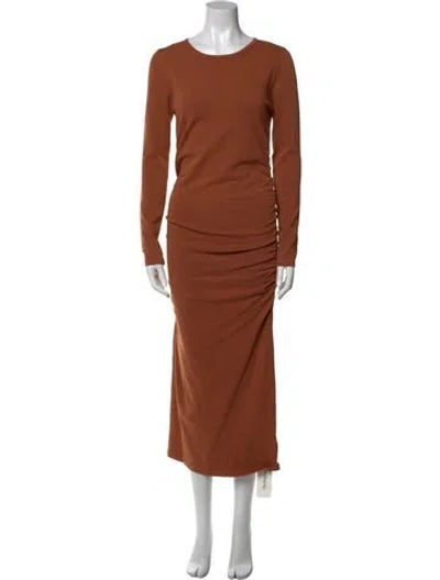 Pre-owned Dissh Crew Neck Midi Length Dress W/ Tags In Brown