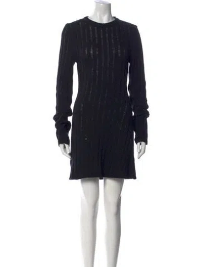 Pre-owned Dissh Crew Neck Mini Dress In Black