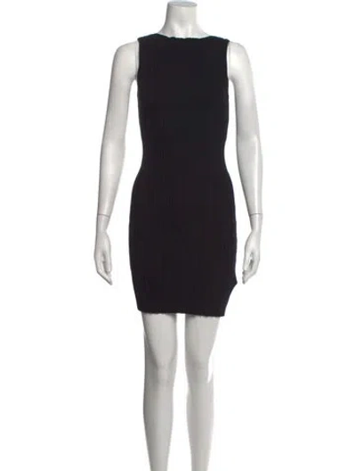 Pre-owned Dissh Crew Neck Mini Dress In Black