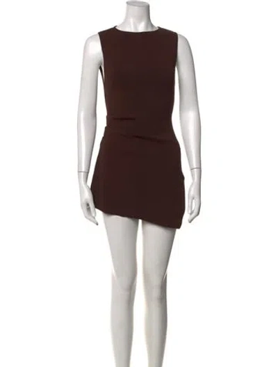 Pre-owned Dissh Crew Neck Mini Dress In Brown