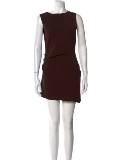 Pre-owned Dissh Crew Neck Mini Dress In Brown