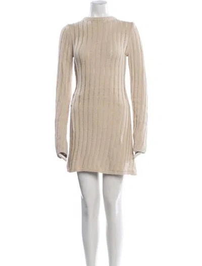 Pre-owned Dissh Crew Neck Mini Dress In Neutral