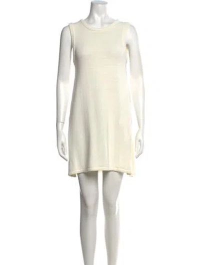Pre-owned Dissh Crew Neck Mini Dress In Neutrals