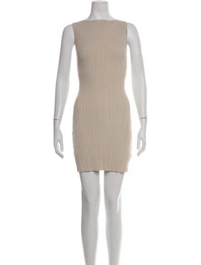 Pre-owned Dissh Crew Neck Mini Dress In Neutrals
