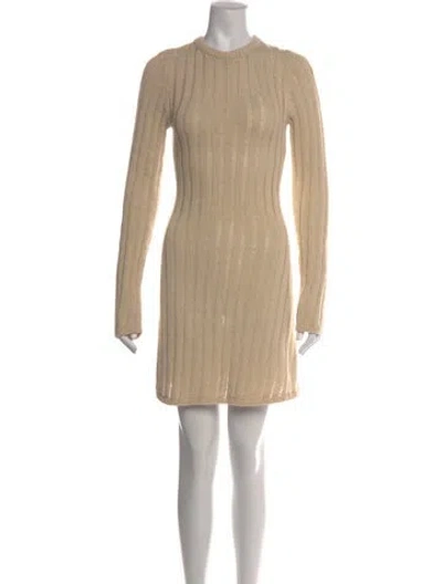 Pre-owned Dissh Crew Neck Mini Dress In Neutrals