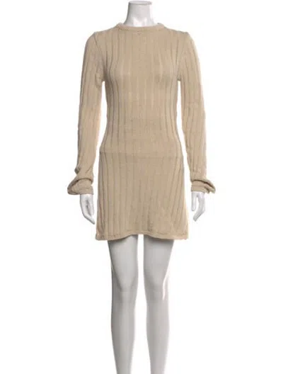 Pre-owned Dissh Crew Neck Mini Dress In Neutrals
