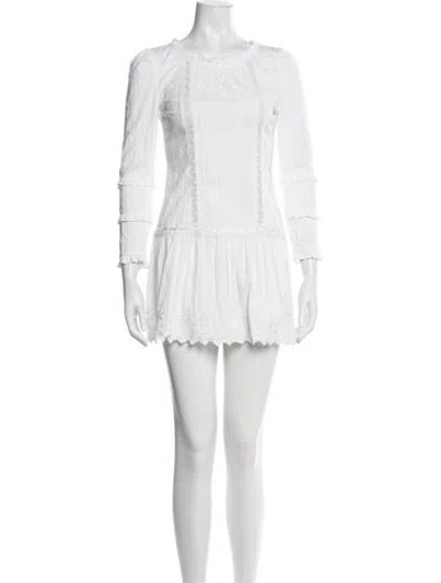 Pre-owned Dissh Crew Neck Mini Dress In White