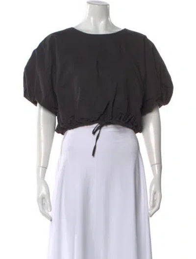 Pre-owned Dissh Crew Neck Short Sleeve Crop Top In Black