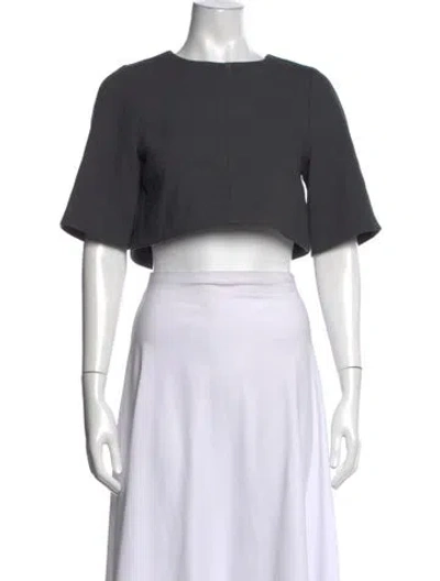 Pre-owned Dissh Crew Neck Short Sleeve Crop Top In Black
